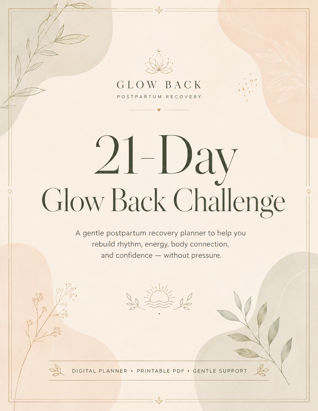 21-Day Glow Back Challenge | Gentle Postpartum Recovery Planner