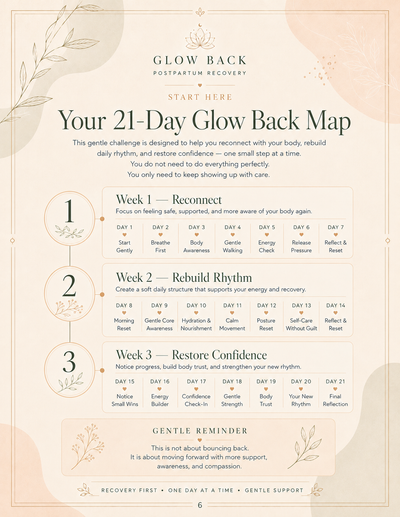 21-Day Glow Back Challenge | Gentle Postpartum Recovery Planner preview